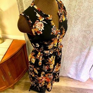 a new day Black Floral Midi Dress